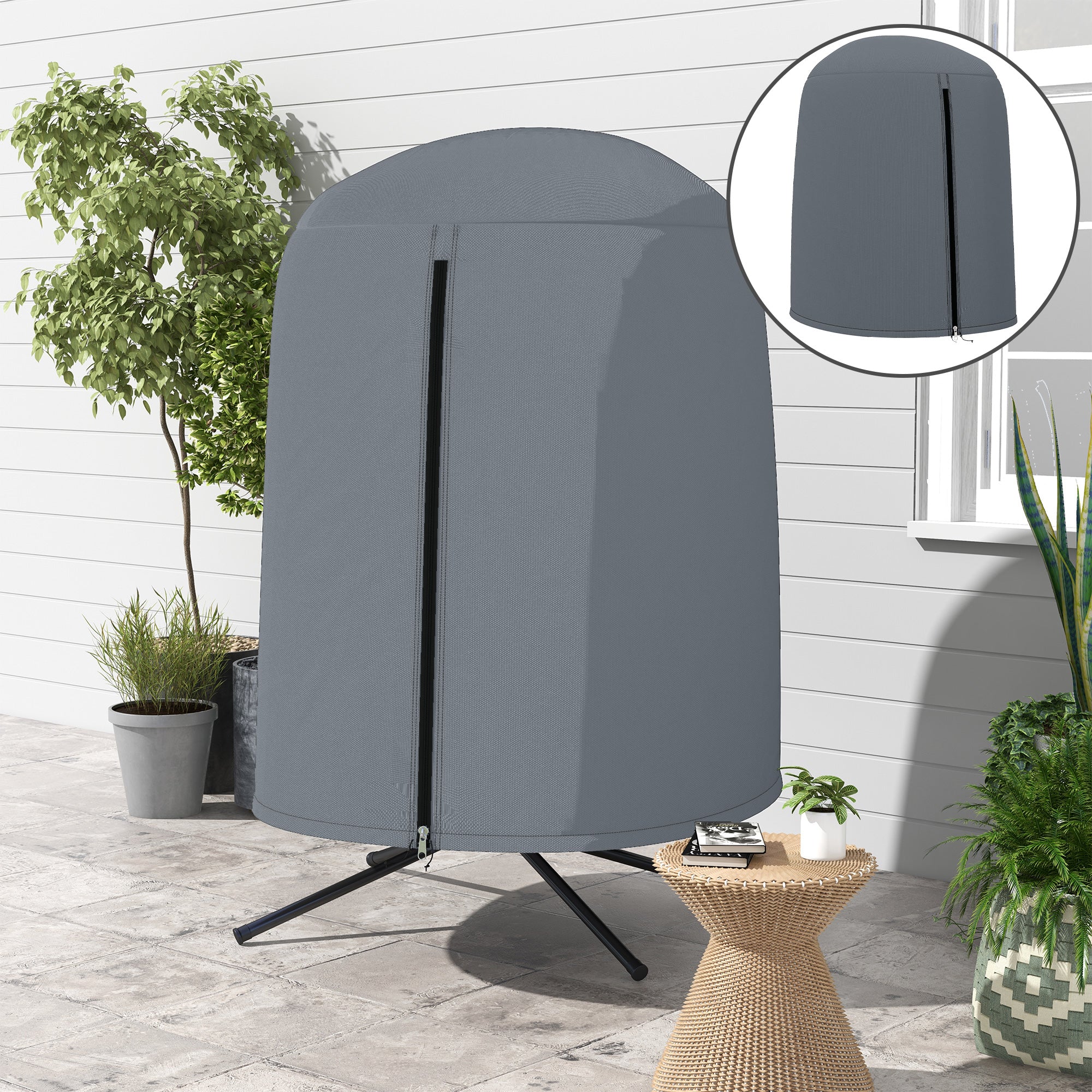 Hanging Egg Chair Furniture Cover 190x128cm Protection Grey Oxford Fabric