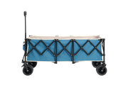 Foldable Extended Wagon, 220lbs Capacity, 300L Utility Garden Cart, All-Terrain Wheels, Blue