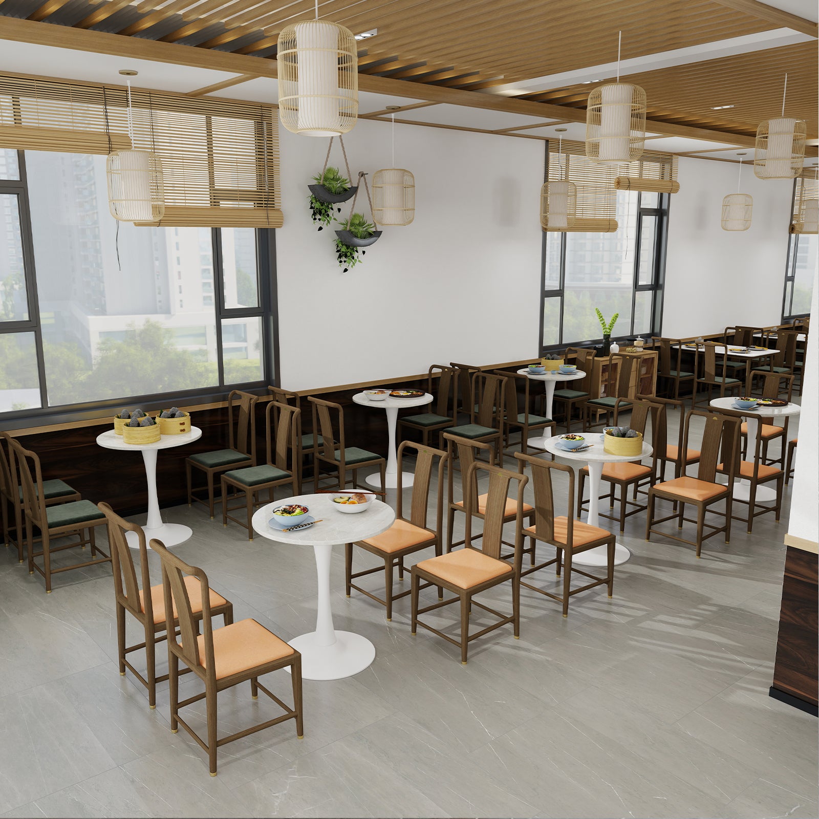 Coffee Table 27.6-inch Mid-Century Modern Round Marble Top - White