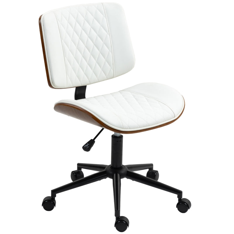 Office Chair, Height-Adjustable, Wheels, Rocking Function, Faux Leather, White