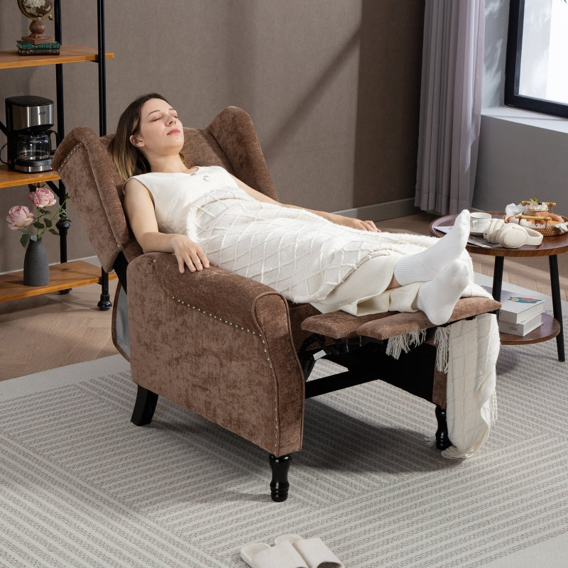 Vintage Armchair 150° Reclining with Footrest, Brown