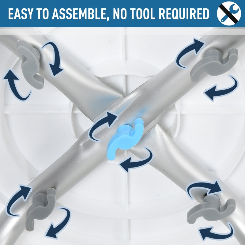 360° Swivel Shower Chair, Adjustable Aluminium, Blue