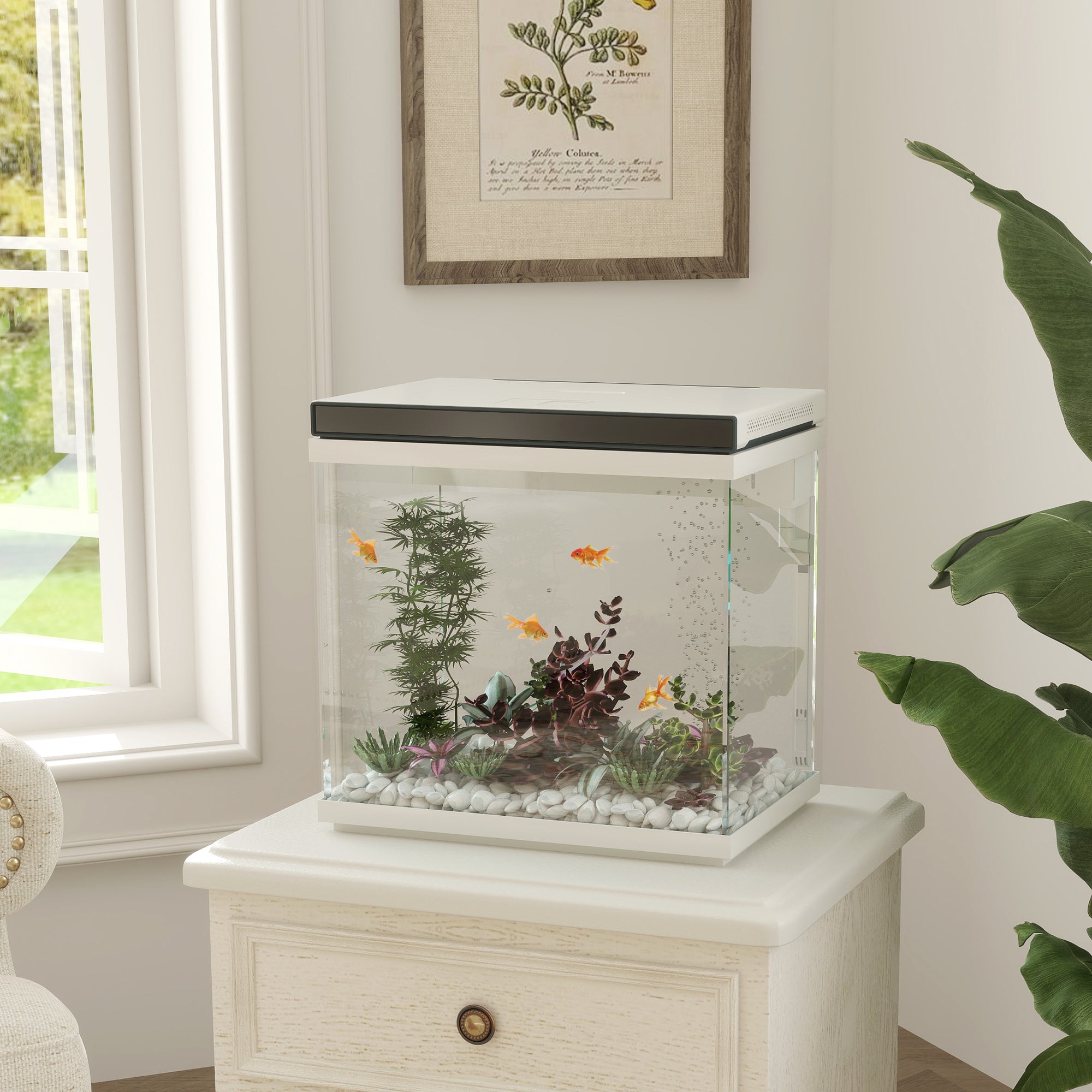 Aquarium 26-Liter, Filter, LED Lighting, Water Pump, Clear Glass