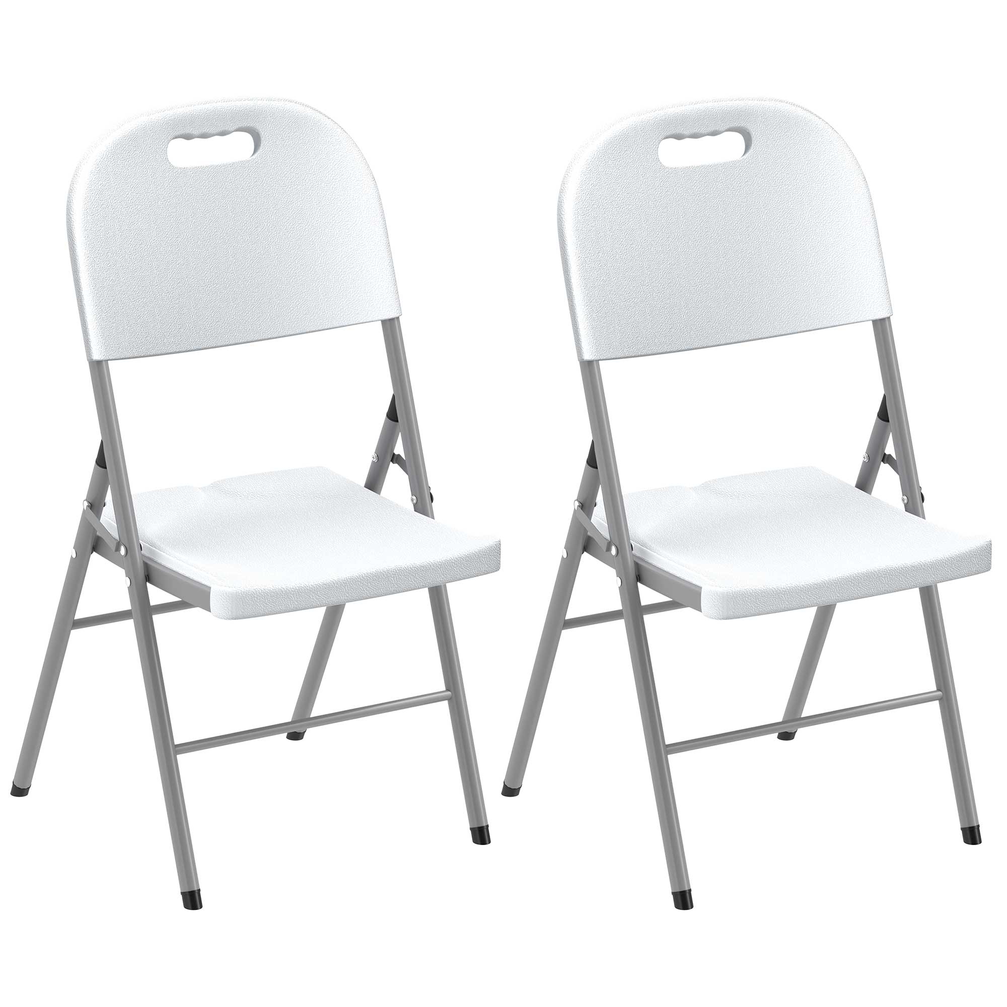 Set of Two Foldable Outdoor Chairs - White