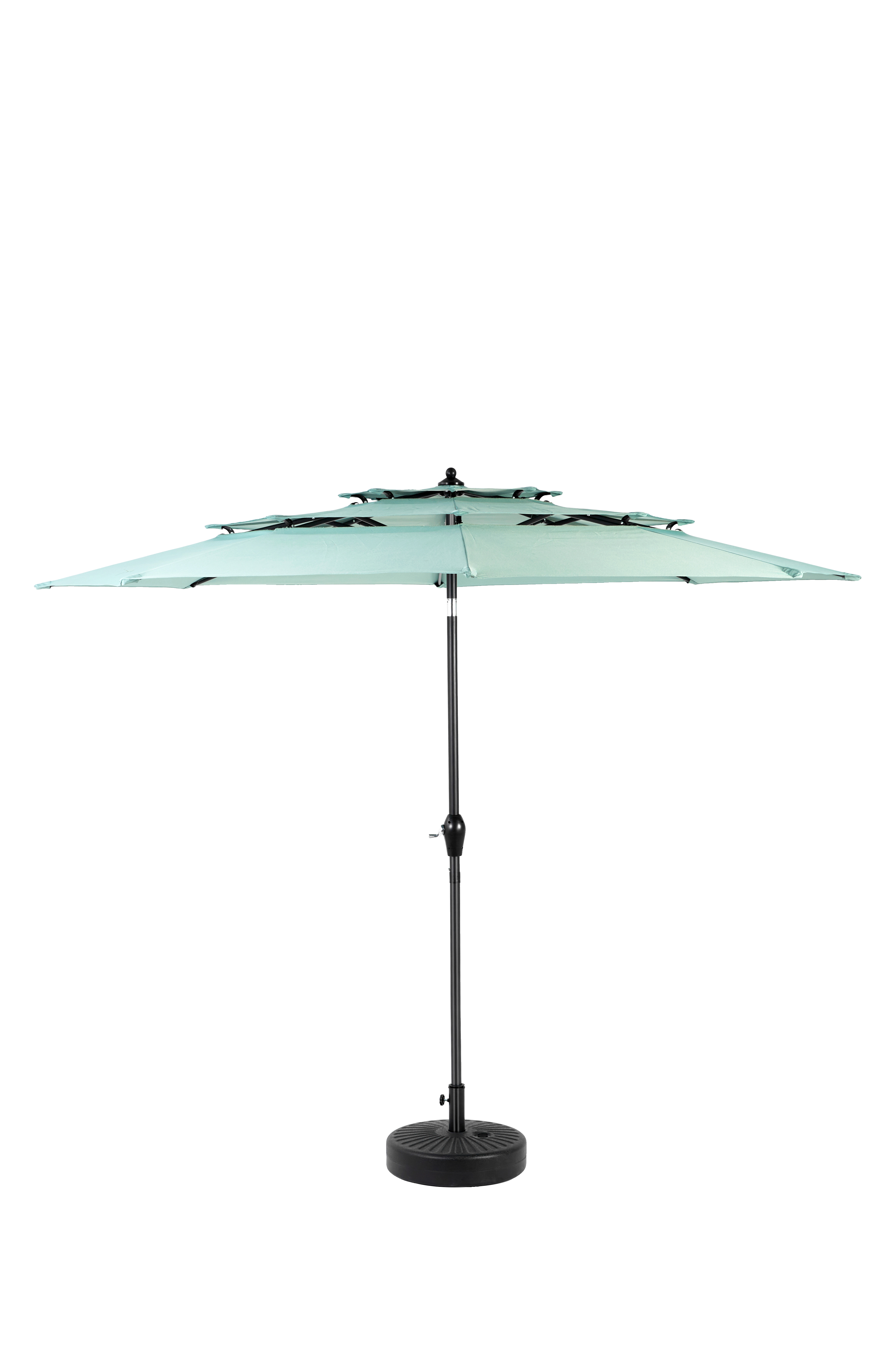 Double Sided Outdoor Umbrella, 14.8 Ft Rectangular Large with Crank, Light Green