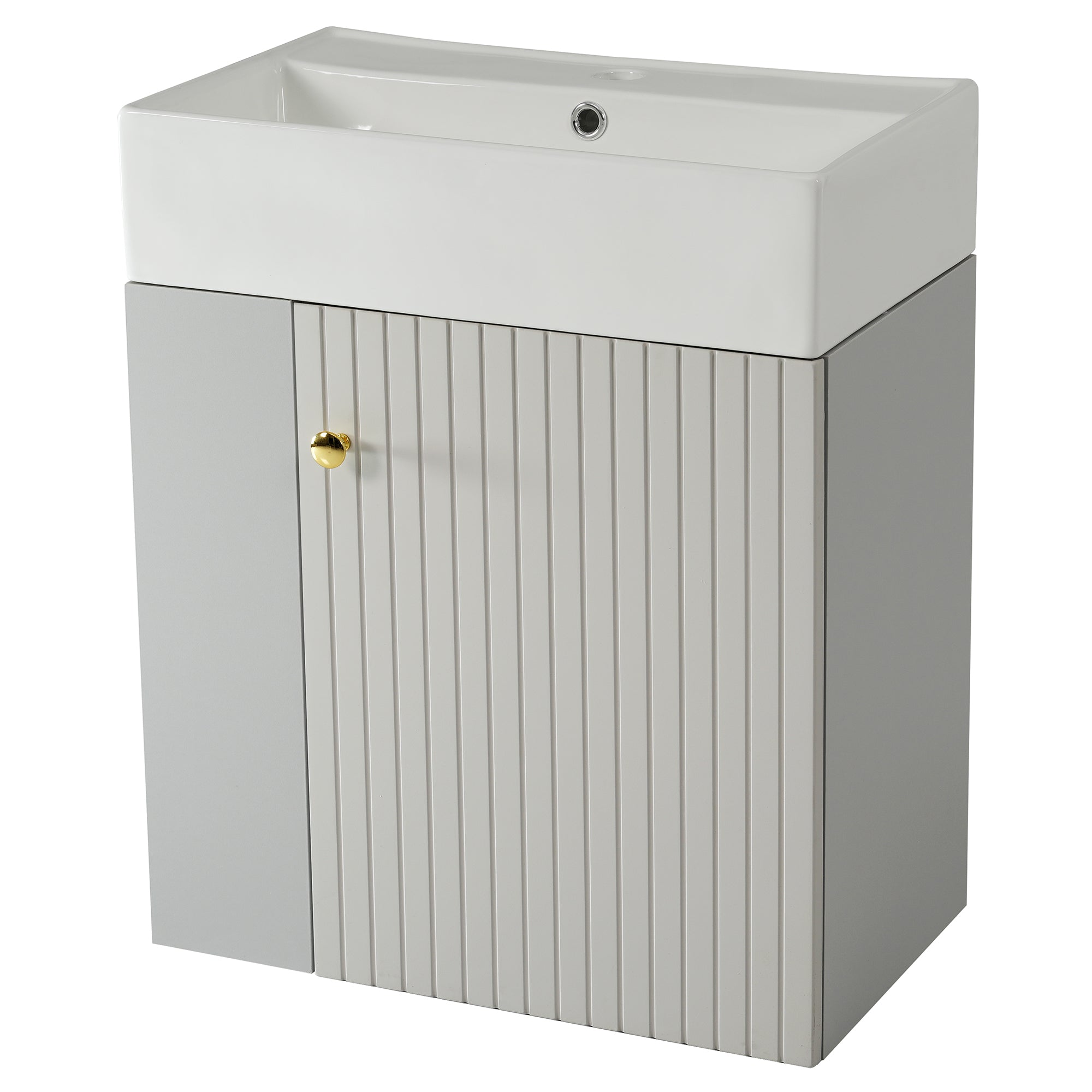 Bathroom Furniture Washbasin with Vanity Unit 55cm, Hanging, Light Grey