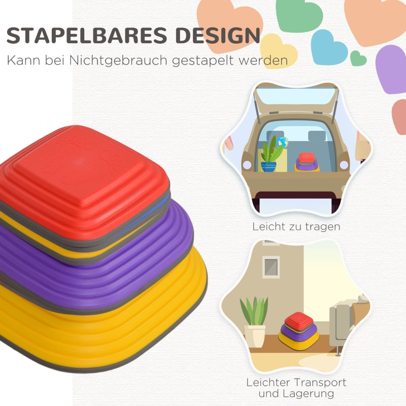 AIYAPLAY River Stones, 6 Piece Square Balancing Stackable Non Slip, Colorful