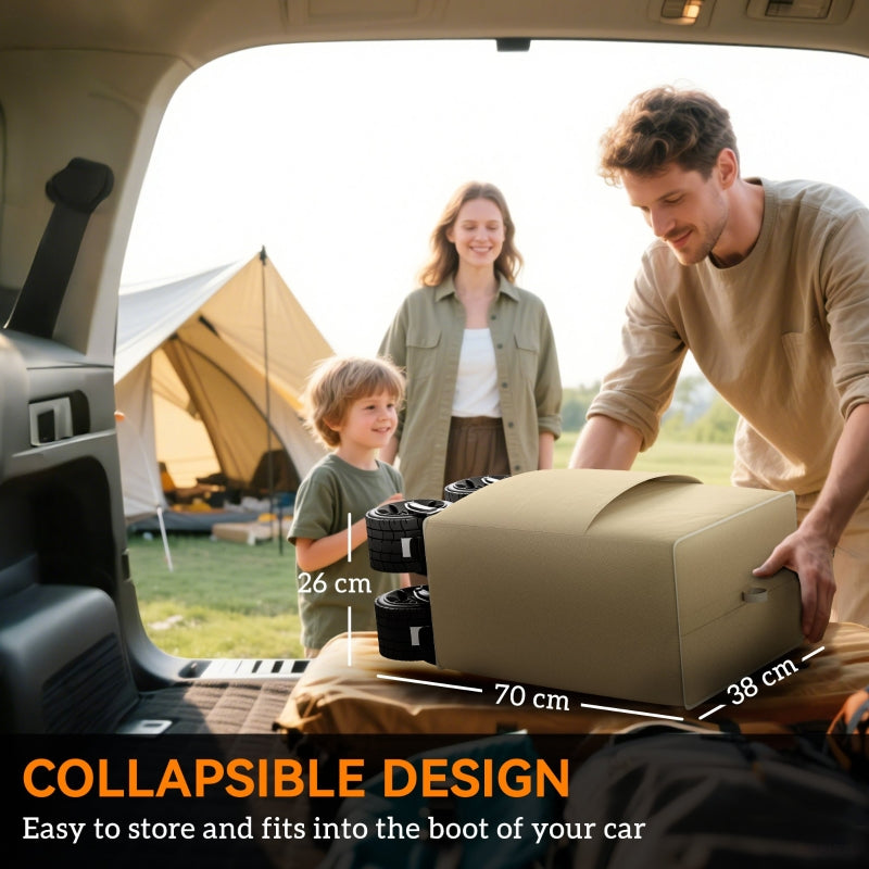 Folding Garden Trolley Wagon Cart 120KG Capacity, Khaki