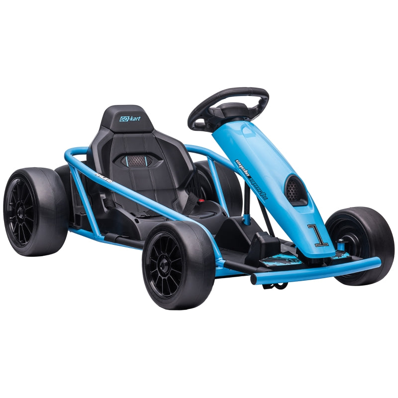 Drift Kart 24V Electric Ride-On, 2 Speeds, Blue