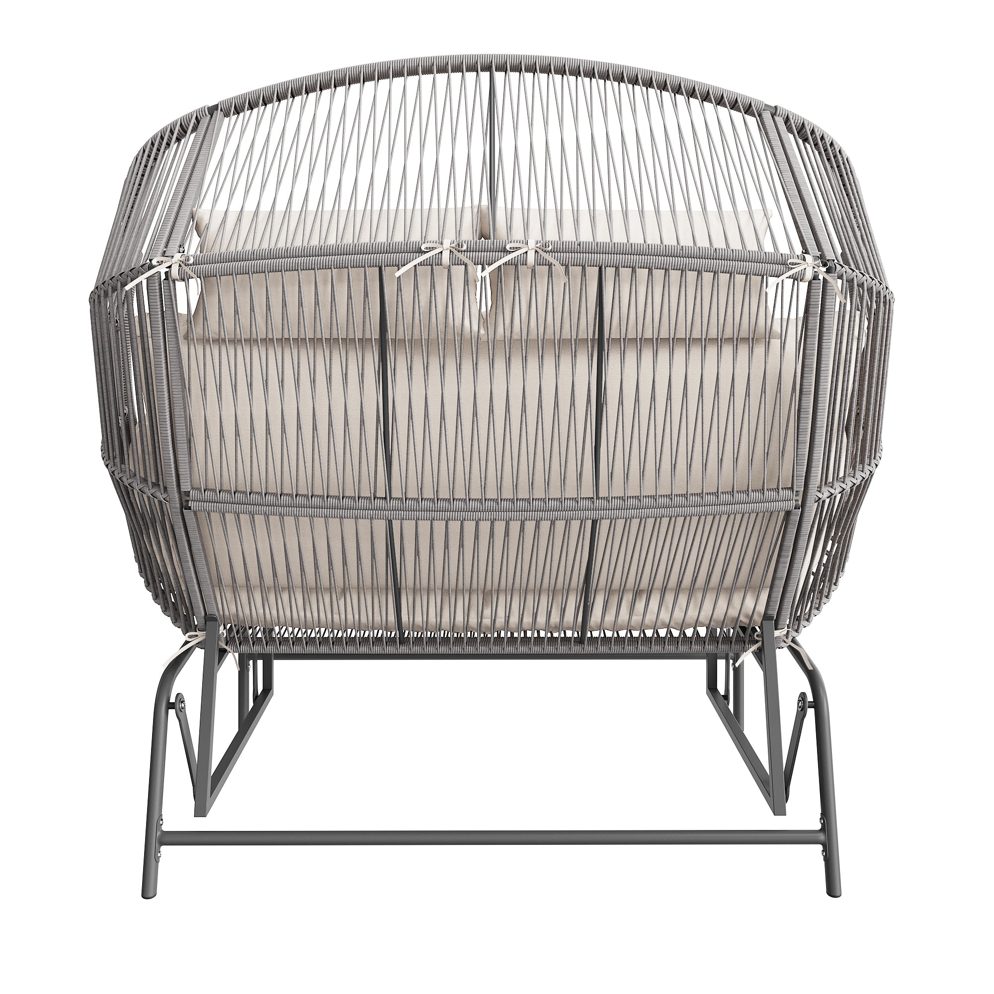 Outdoor Swing Egg Chair Double Patio Hanging Rocking Chair Grey