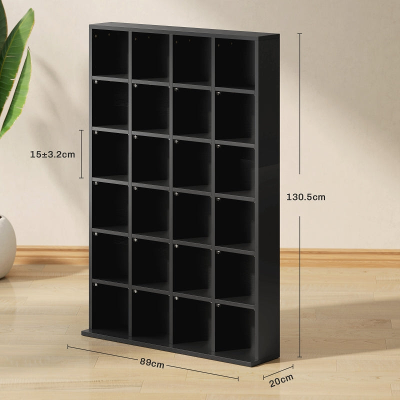 CD Storage Unit Adjustable Shelves 89 x 130.5 cm Black