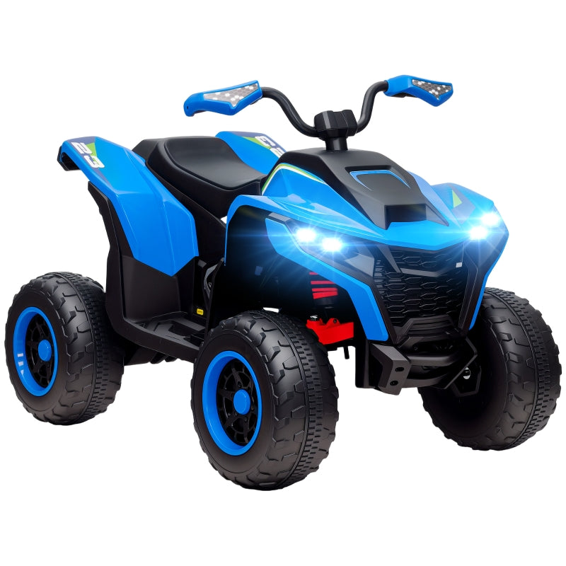 Electric Quad Bike for Children with LED Headlights and Music, Blue