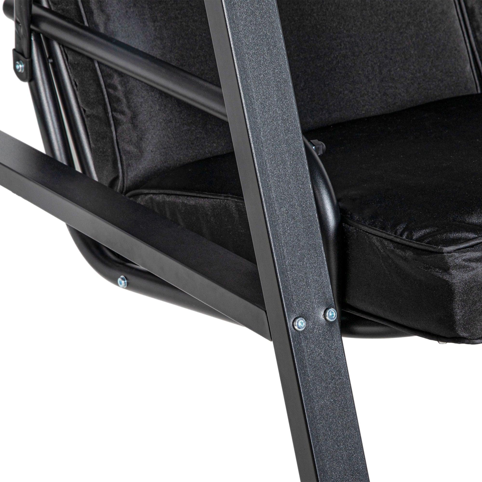 Hollywood Swing 2-Seater Garden Swing Adjustable Canopy 220kg Load Capacity, Black