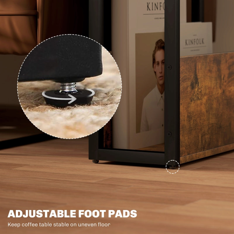 Industrial-Style Side Table Black/Brown