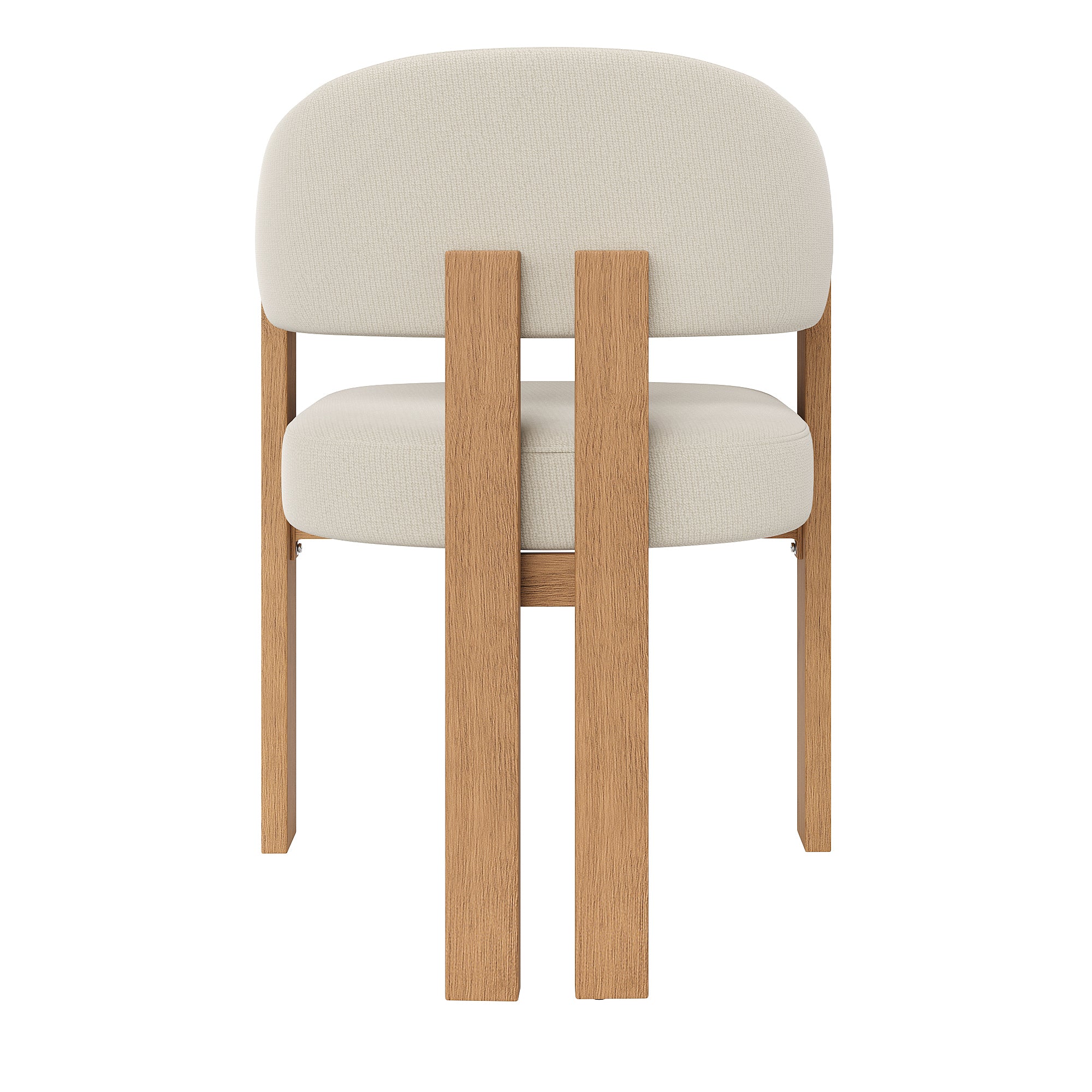 Ergonomic Dining Chair Set of 2 with Thick Padding and Sturdy Iron Legs, Wood Look