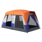 Six-Man Camping Tent with Small Rainfly and Accessories, Orange