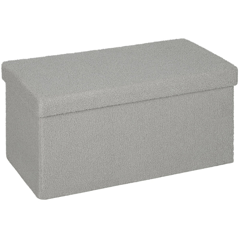 Storage Ottoman Upholstered Bench with Storage and Lid - Light Grey