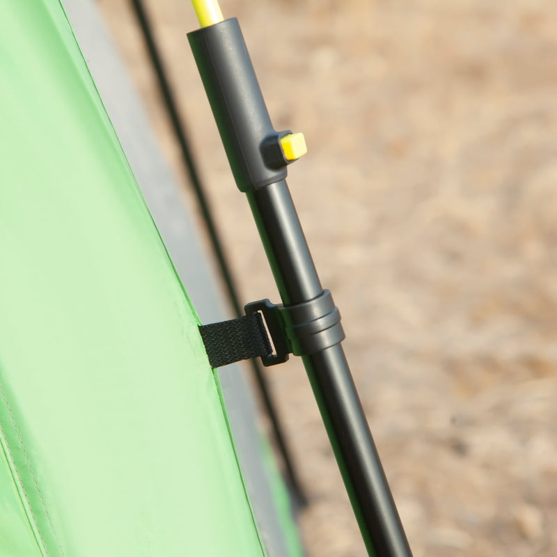 6 Person Pop Up Camping Tent, 2-Tier with 4 Windows 2 Doors, Green