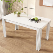 4 Seater Dining Room Table, MDF Wood Rectangle Modern Kitchen Dining Room Furniture Unit, Small Kitchen Table, Coffee Table, Small Table for Home & Cafe, White