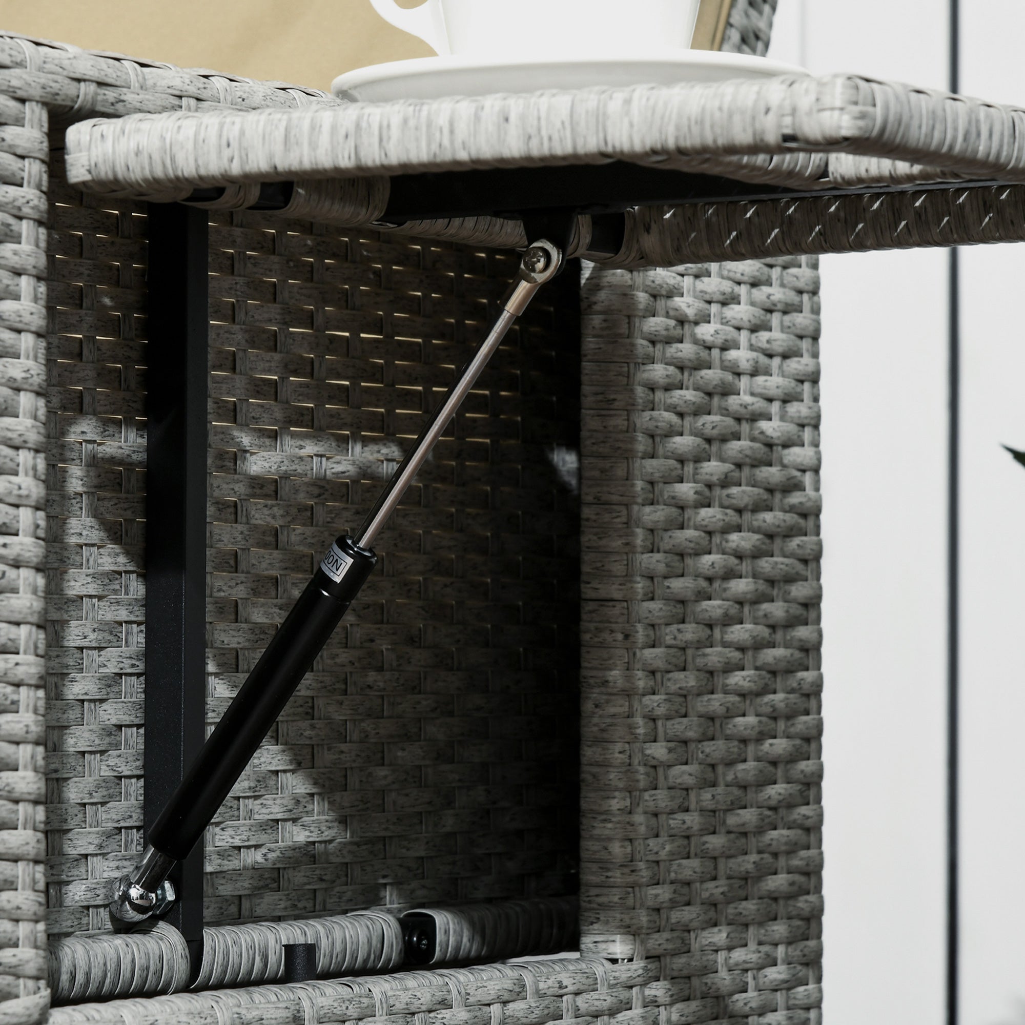 5PC Sun Lounger Set, 5-Level Adjustable Recliner with Storage Side Table & Footstools, PE Rattan Wicker, Beige