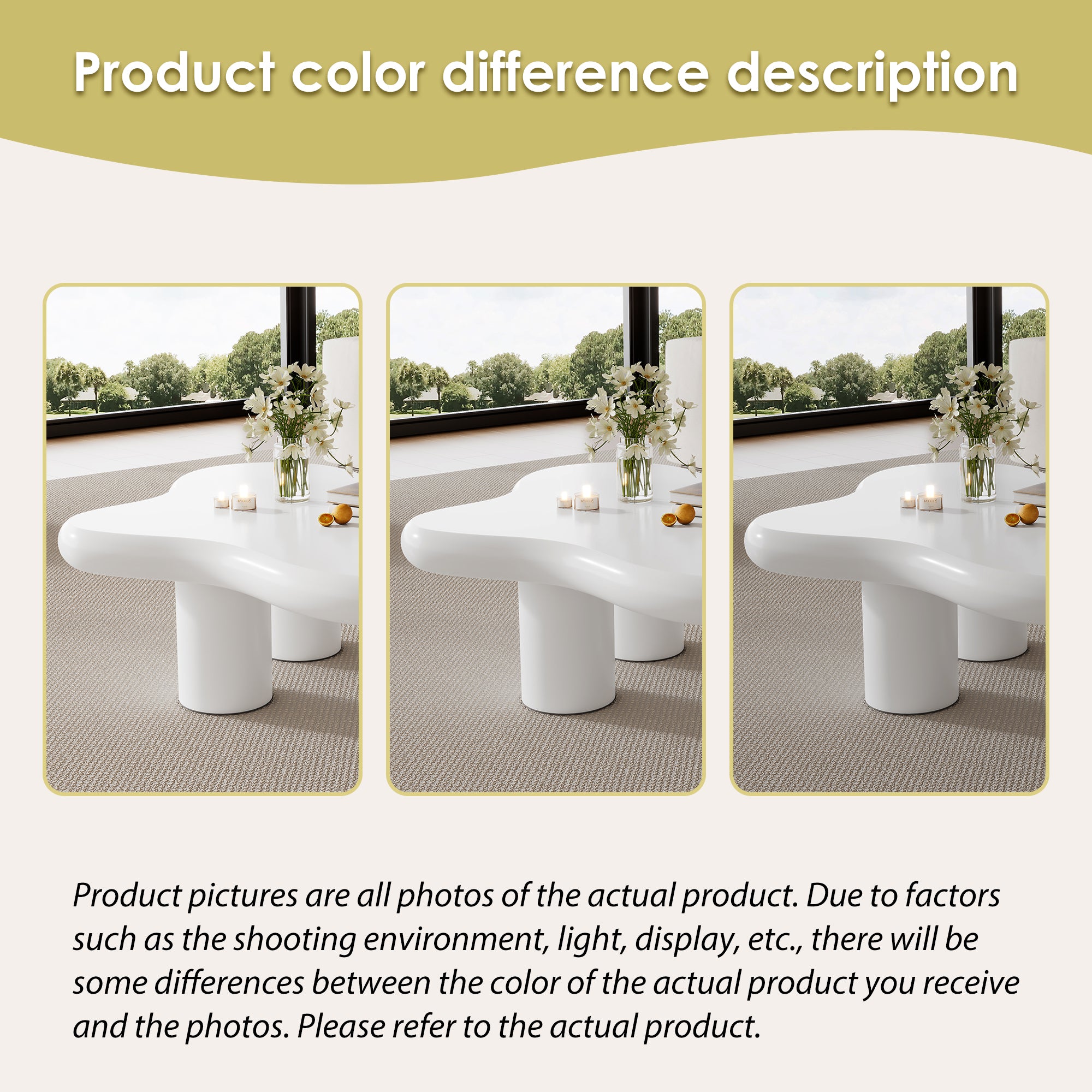 Cloud Coffee Table, Irregular Shape 97cm MDF Lacquered