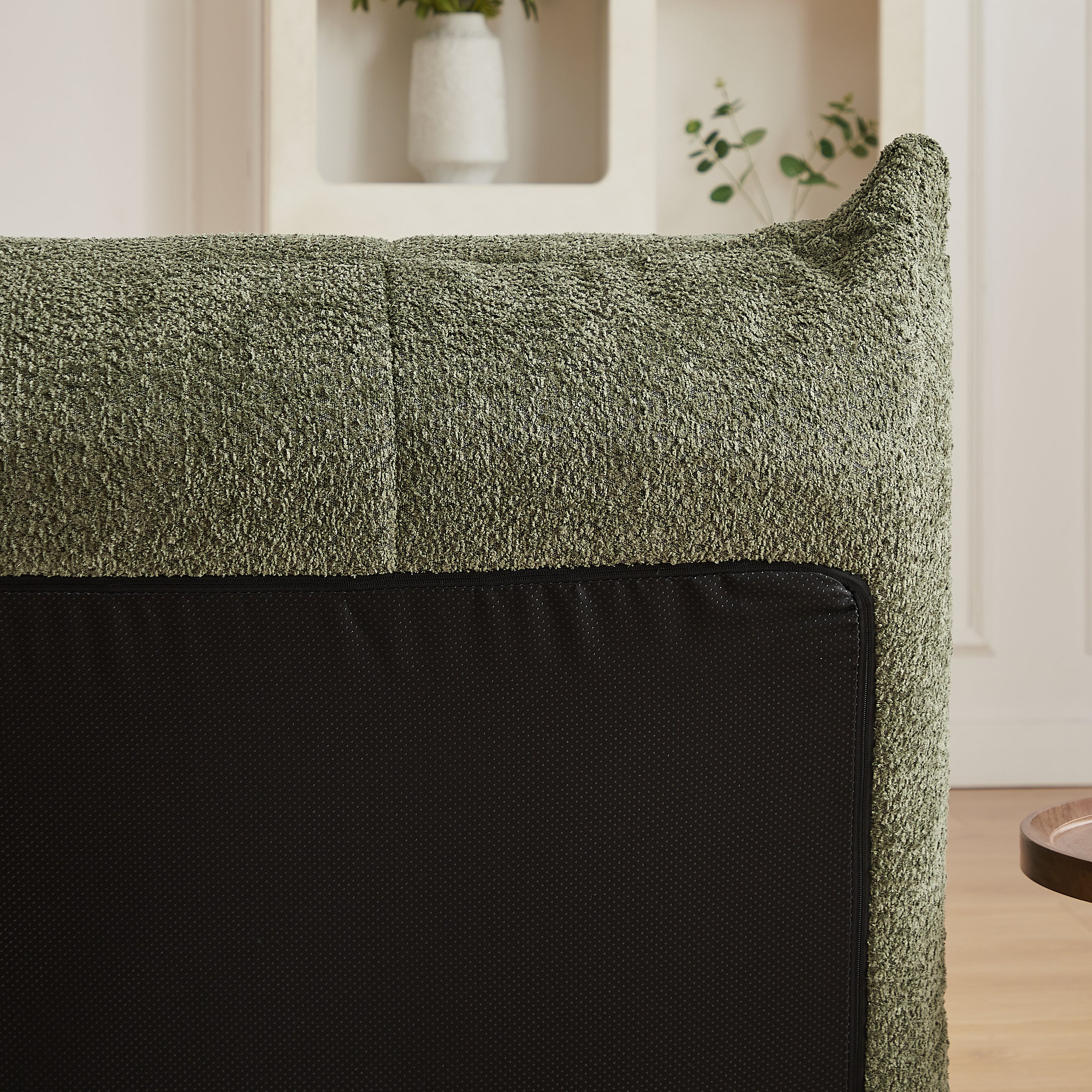 Chenille Togo Sofa, Armless Floor Lounge Chair with High-Density Memory Foam, Chenille Fabric