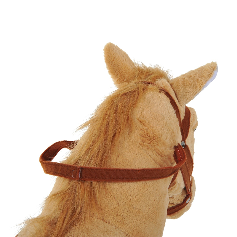 Rocking Horse Plush with Sound, 85x28x60cm, Beige