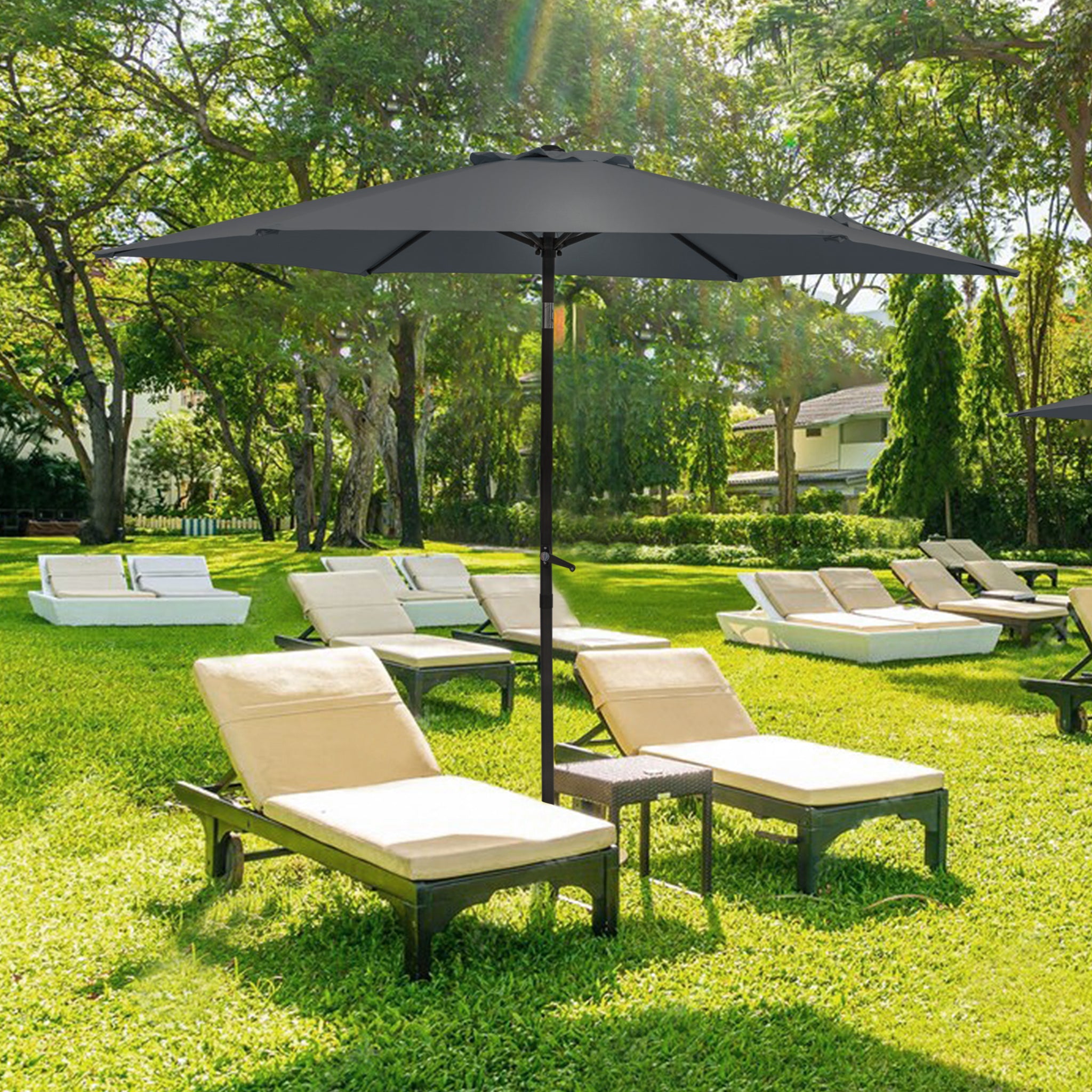 Parasol, Ø 270 cm Foldable Travel Beach Umbrella