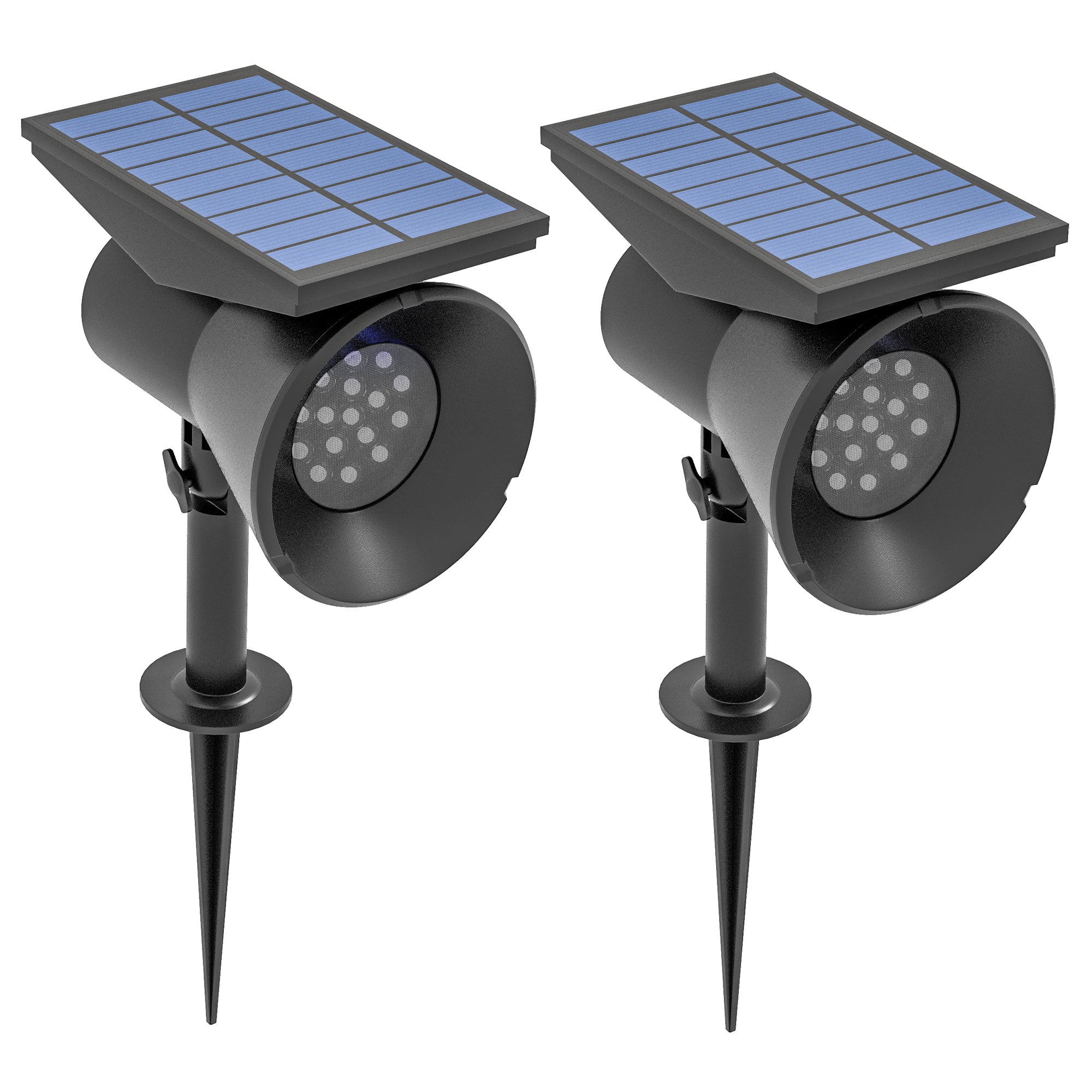 Solar Garden Light, 2 Light Colors, IP54 Waterproof, Black