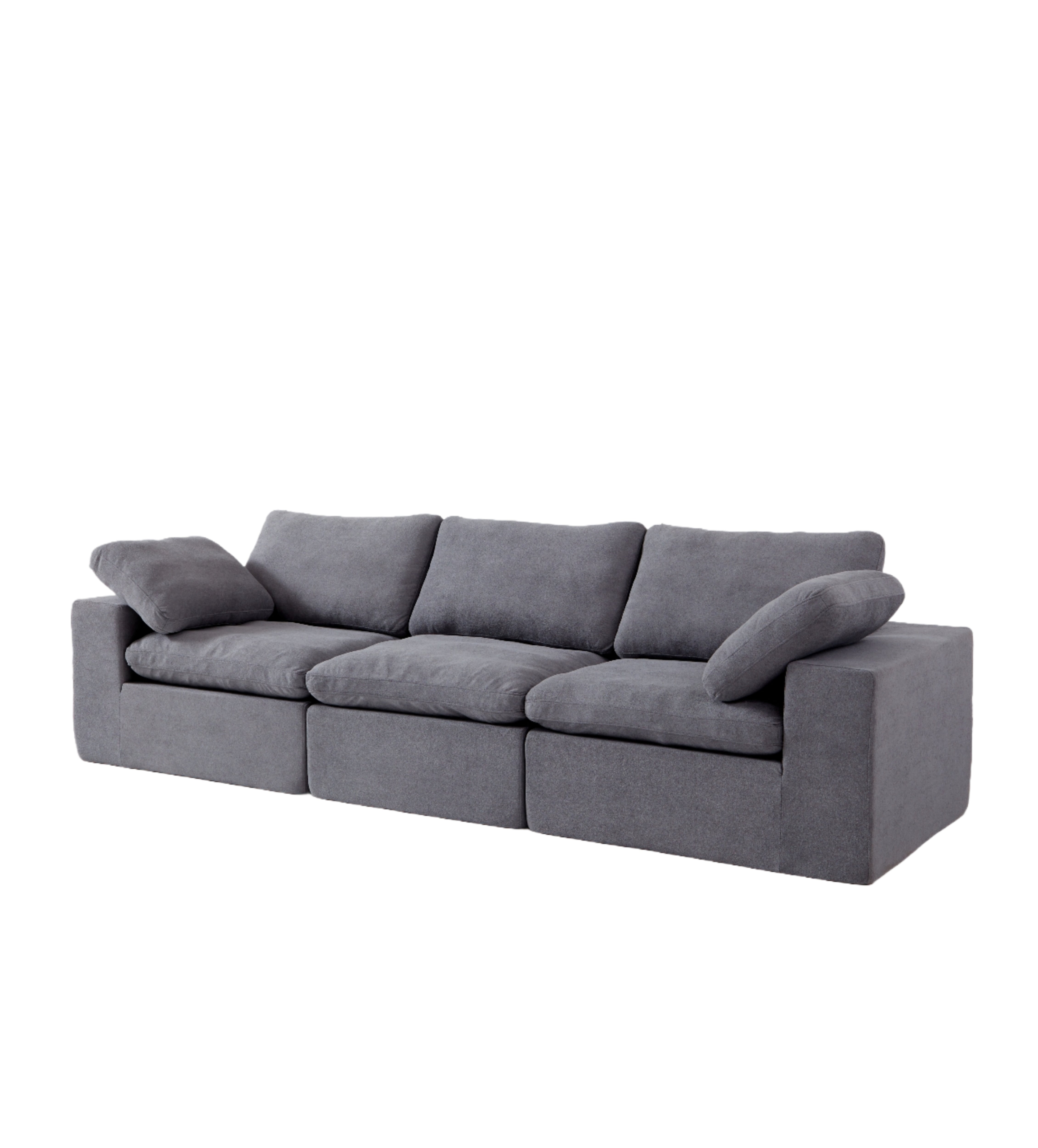 Cloud Modular Sofa Deep Seat Certified Foam, Grey Fabric
