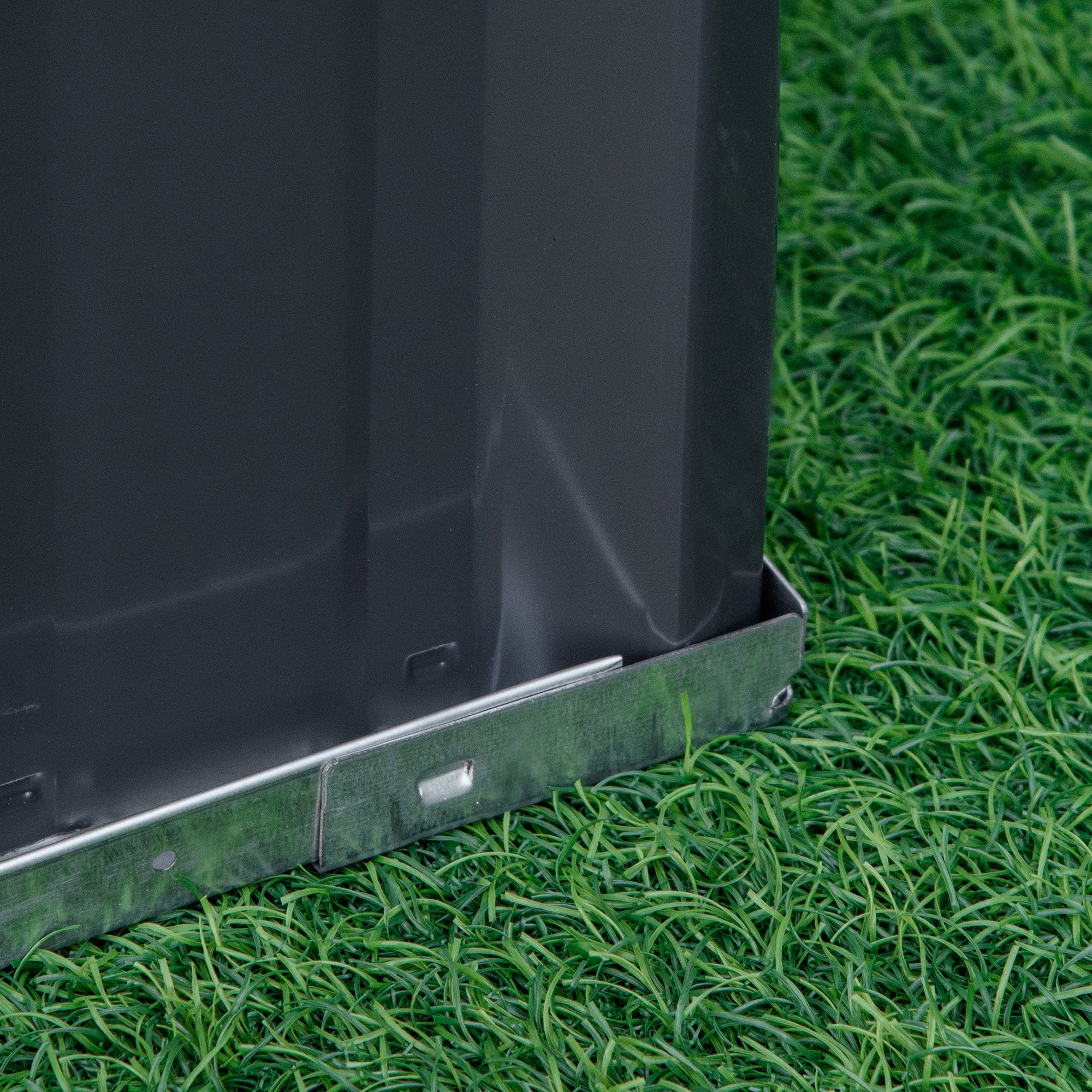 Steel Raised Garden Bed, 118x118x62 cm 3-Tier Flower Stand Weatherproof, Dark Grey Metal