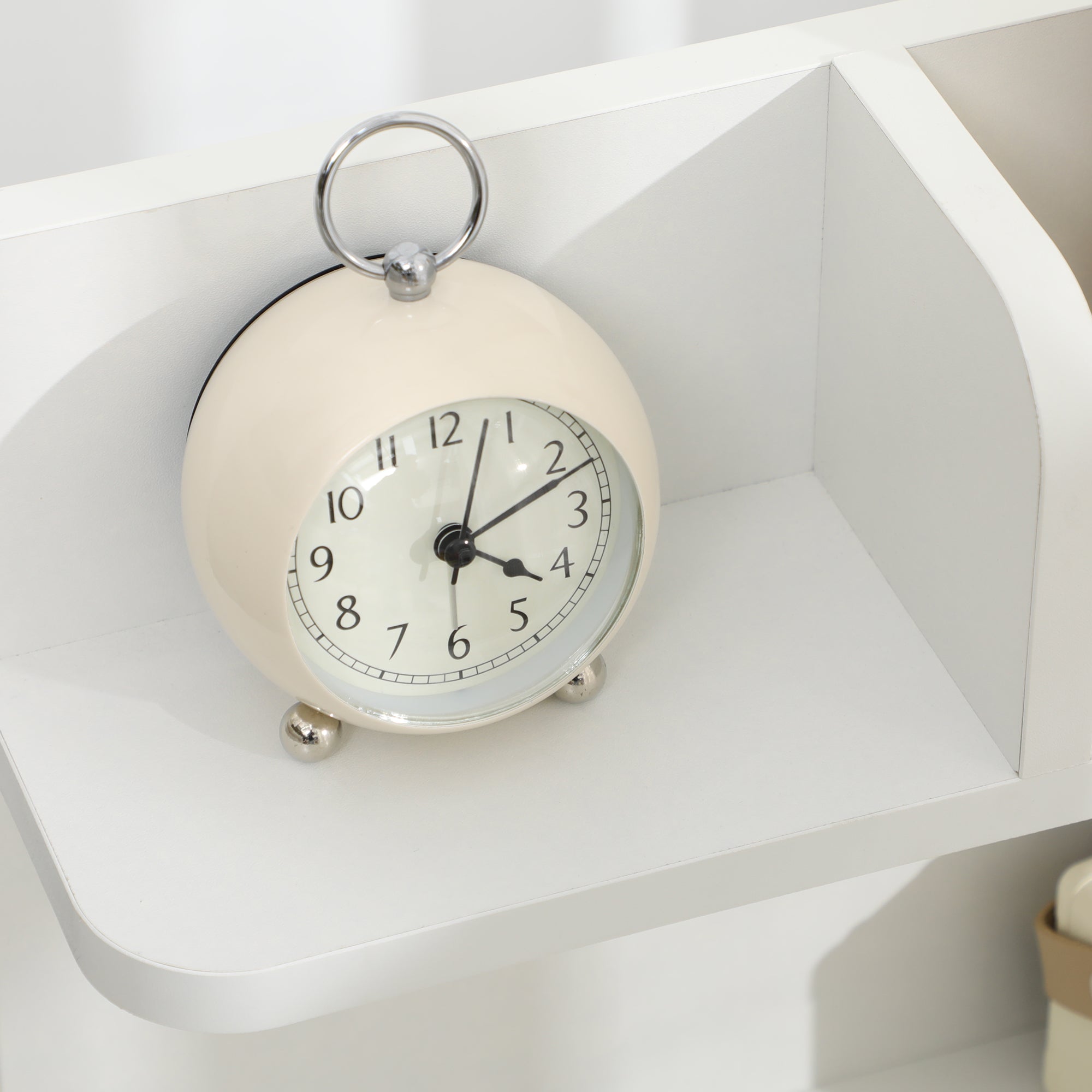 Bedside Table, Small Cabinet 2 Drawers Storage Shelves, White