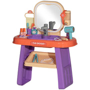 Children's Vanity Table, LED Mirror, Music, Faucet, Purple