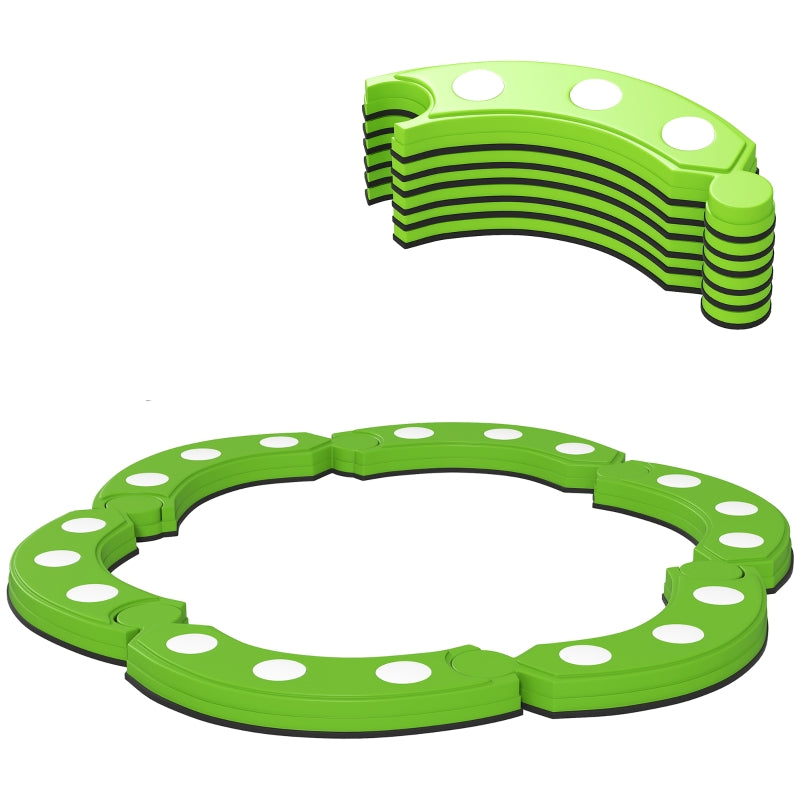 Balance Beam with 6 Curved Segments and Sensory Protrusions, 50 kg Capacity, Green