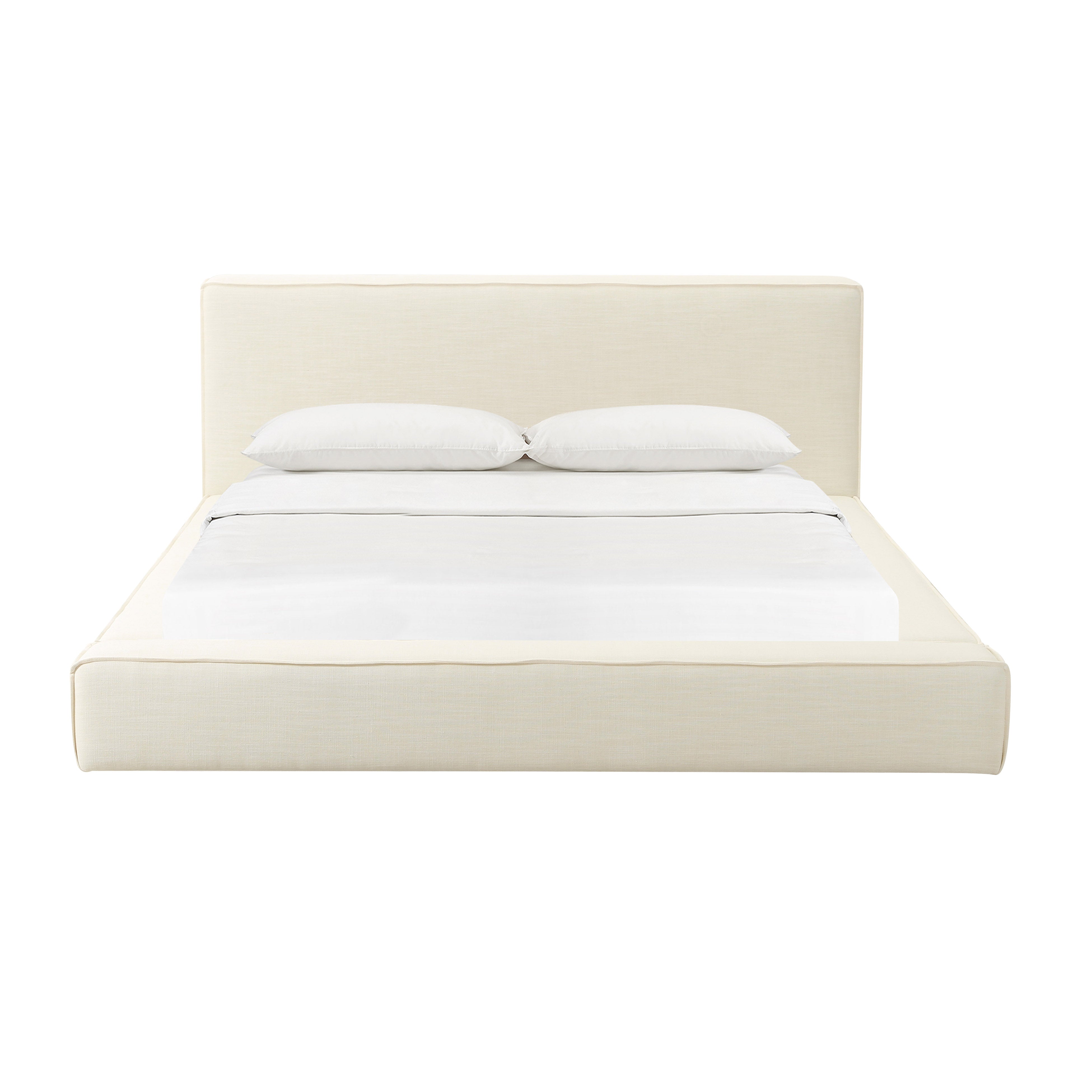 Olafur Super King Bed, Cream Linen