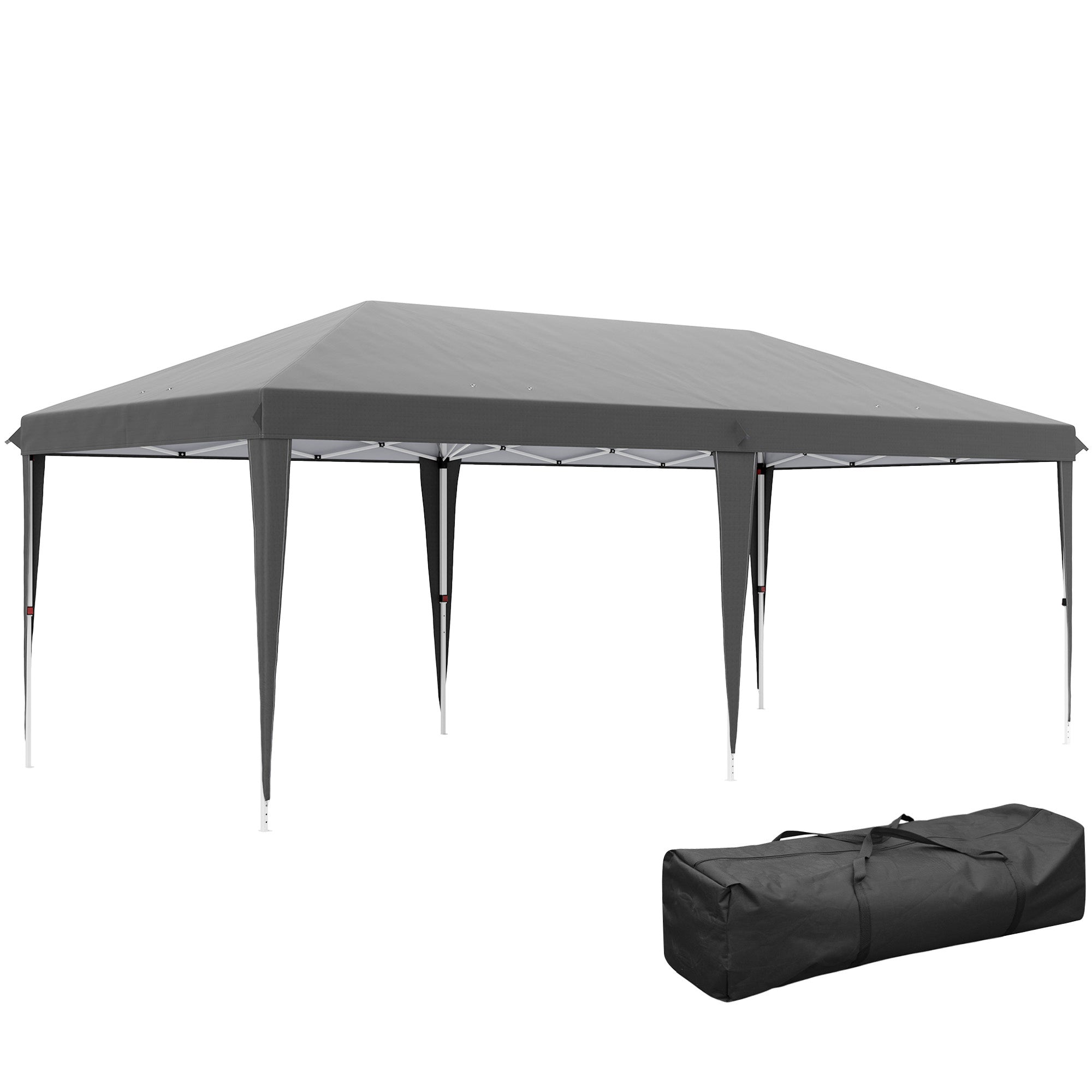 Pop-Up Gazebo 6 x 3m Steel Frame, Grey