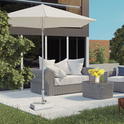 Parasol Base 25kg Semi-Circular Stand for 32/38/48mm Pole Garden/Balcony Granite Grey