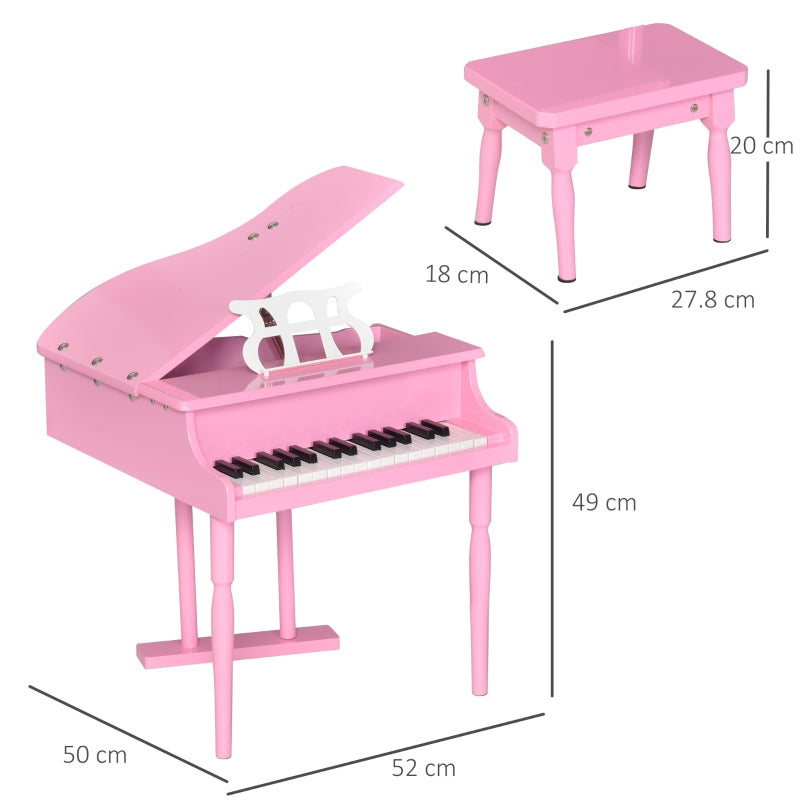 Kids Piano 30 Keys Mini with Music Stand and Bench Toy