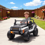 Electric Ride-on Car with Parent-Child Seat and Remote Control, White