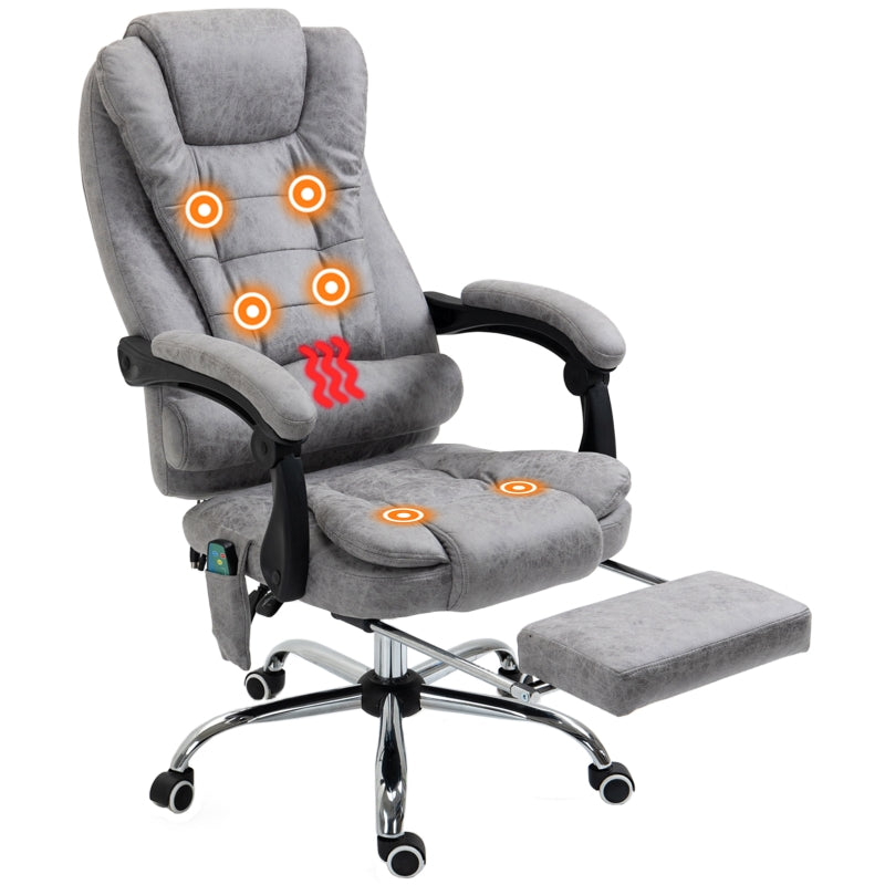 Vinsetto Office Chair, Massage, Reclining, Heating, Grey