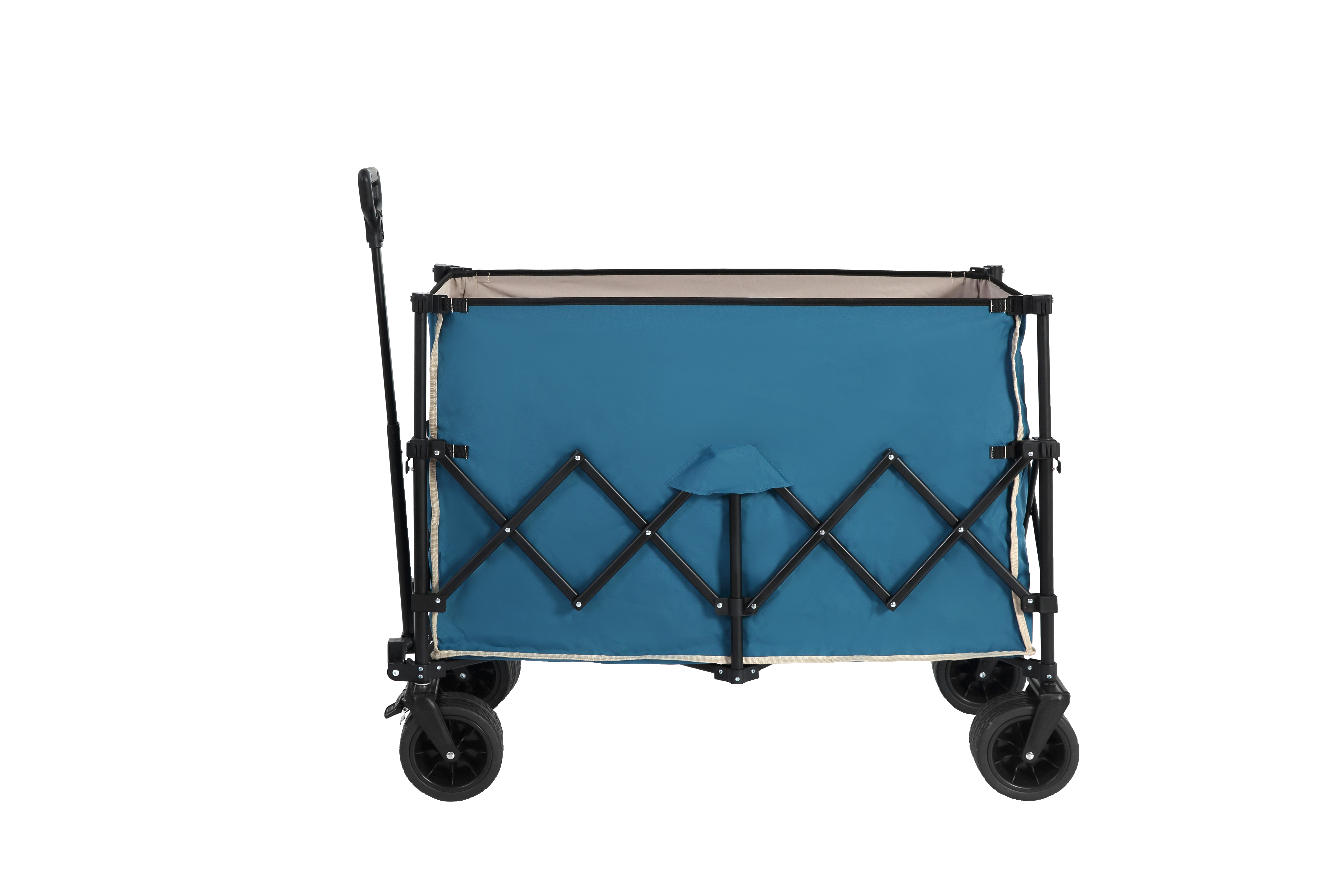 Beach Wagon, Collapsible 220lbs, Heavy Duty, All-Terrain Wheels, Blue