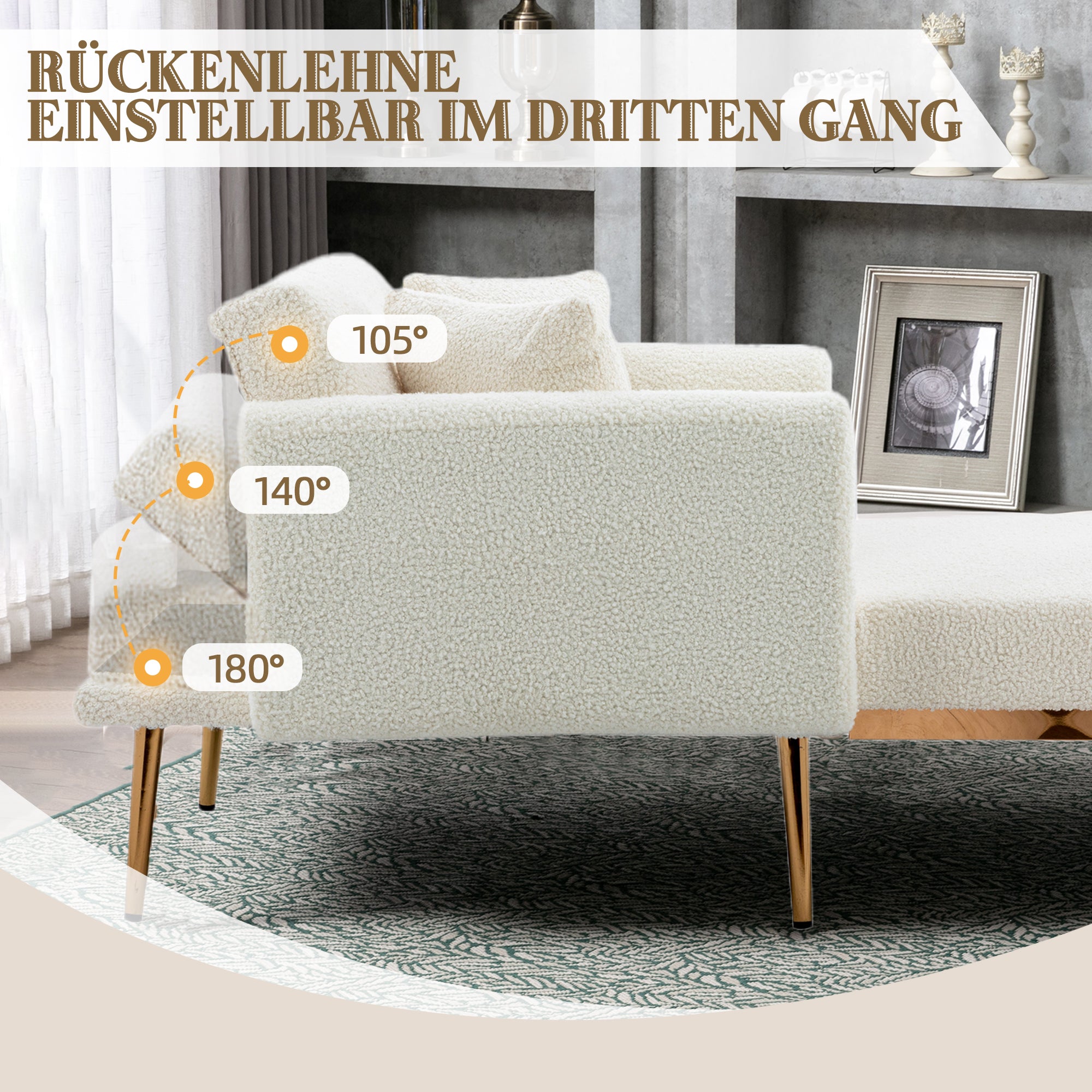 Armchair, Modern Adjustable Recliner Folding Sofa