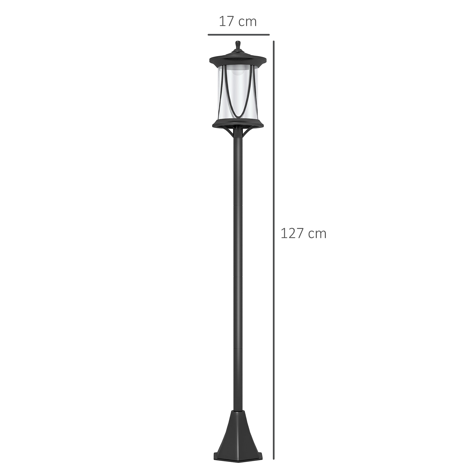 Solar Street Light LED, Cool White, Waterproof, Black