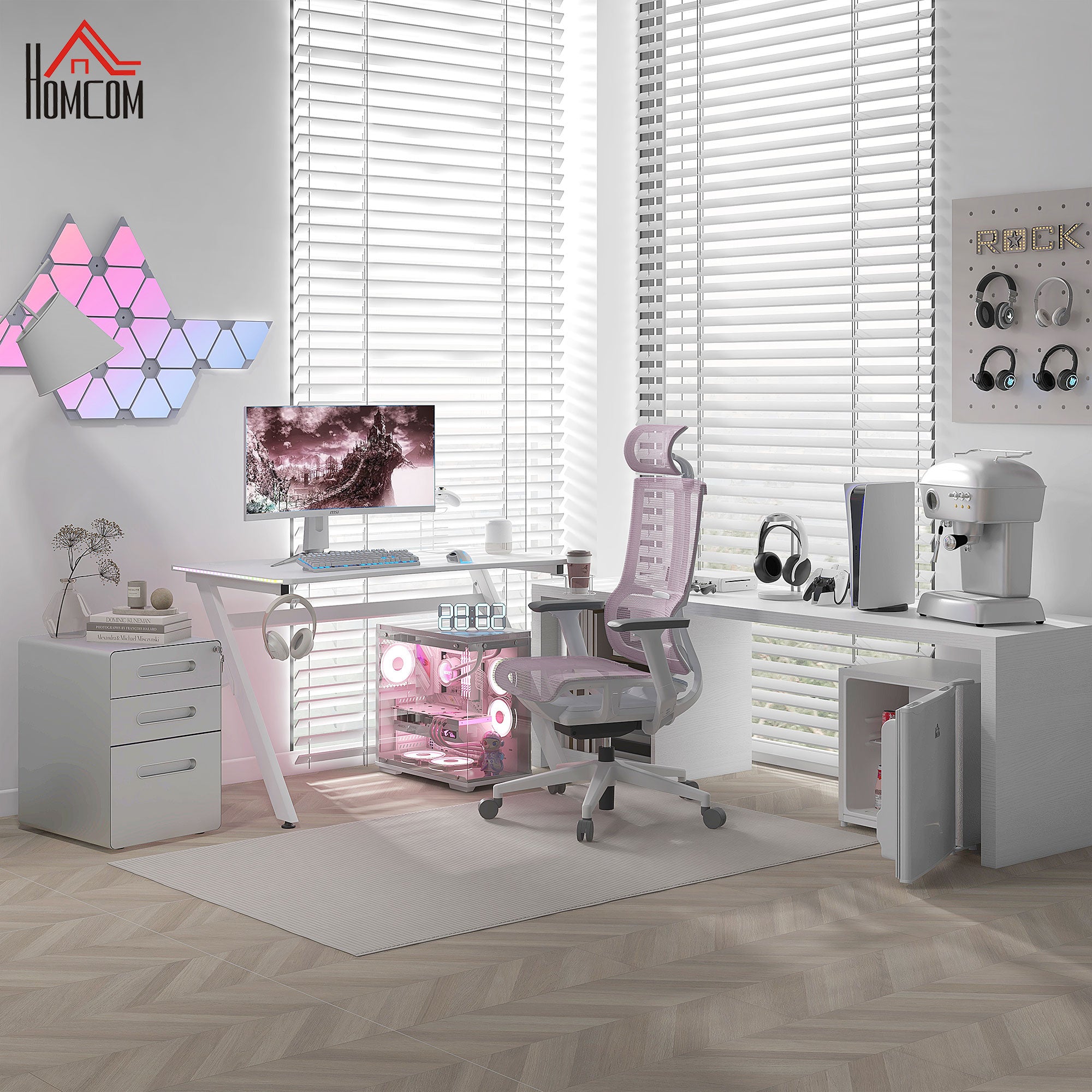 Vinsetto Filing Cabinet with 3 Drawers, Steel, White