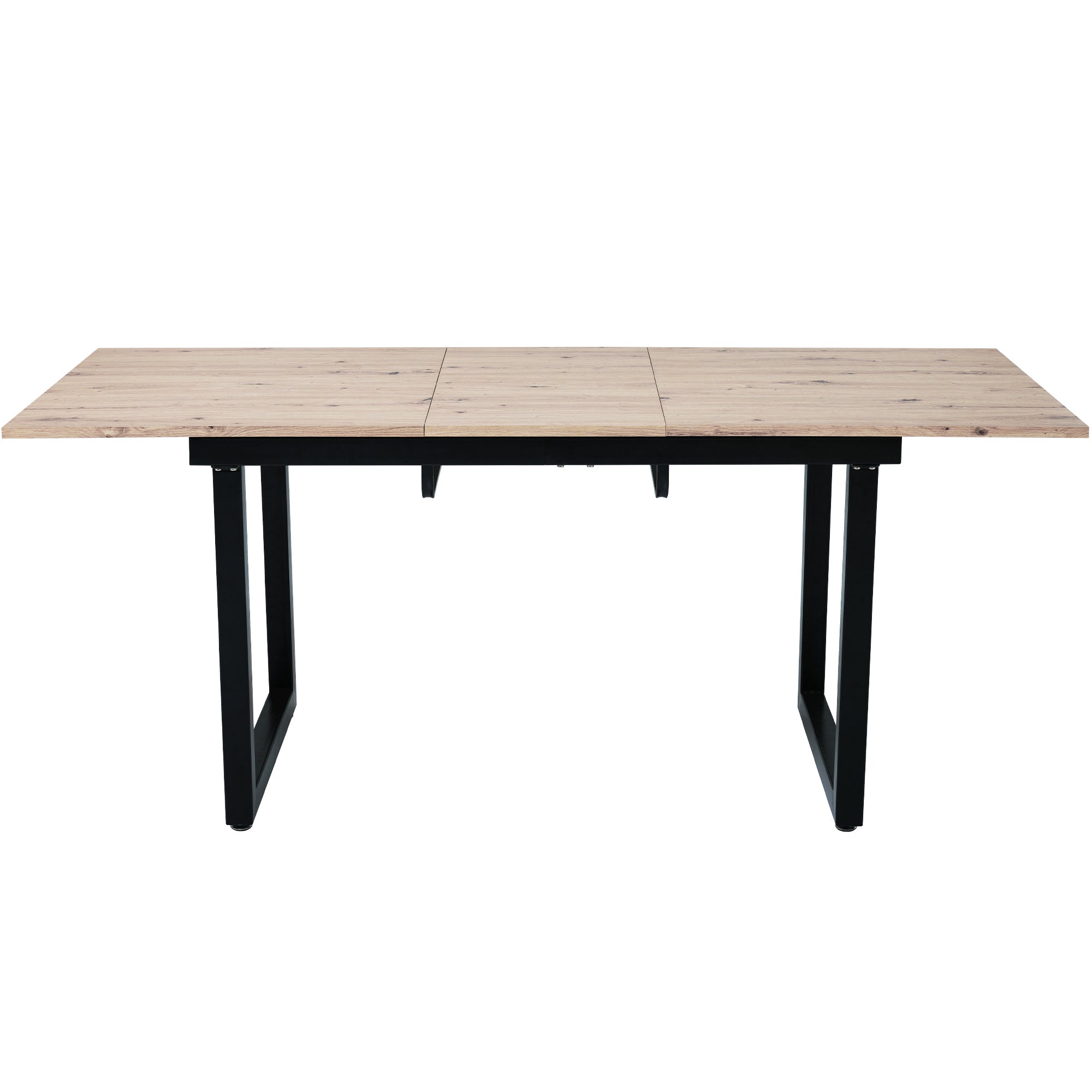 Extendable Dining Table 140/180cm Rectangular Industrial Foldable - Oak Look/Black