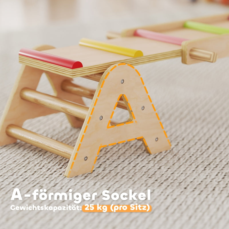 2-in-1 Balance Seesaw, Balance Beam Rocker for Garden, Wooden