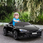 Audi Licensed 12V Electric Ride-On Car with Remote Control, Lights, Music - Black