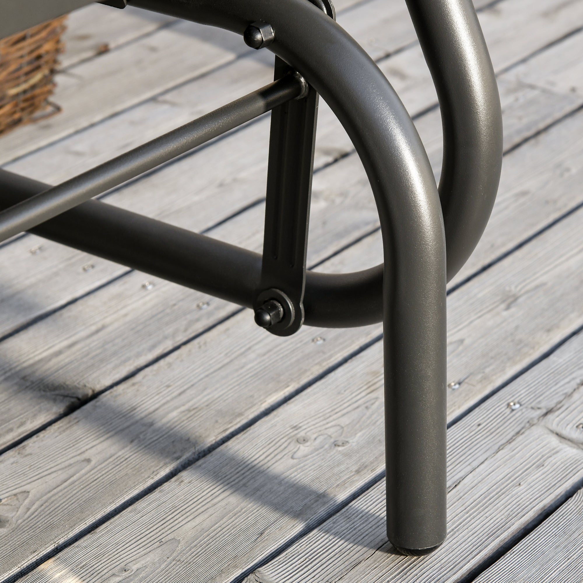 Outdoor Garden Glider Chair Single Armchair Swing Seater Mesh Fabric Dark Grey