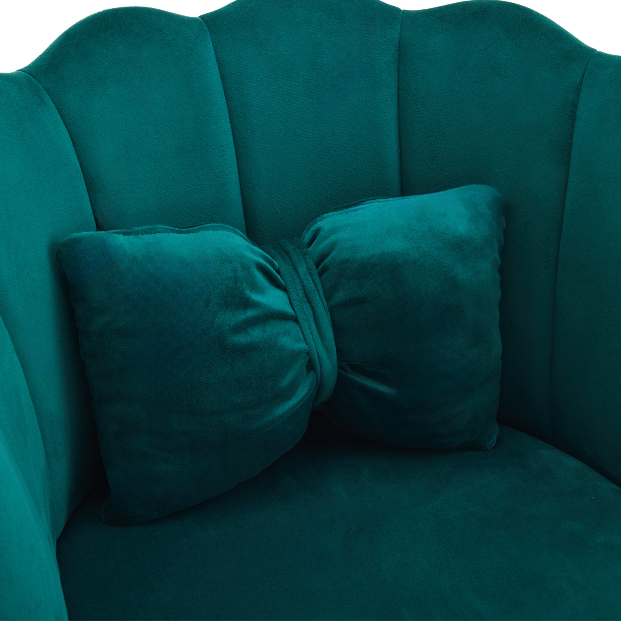 Chairs, Set of 6 Modern Velvet Upholstered with Petal Back, Gold Legs