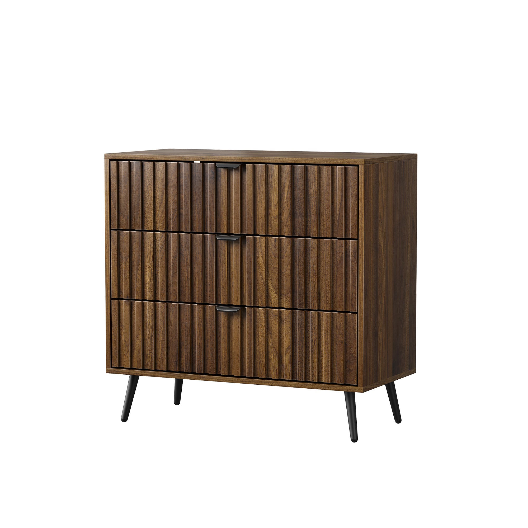 Chest of Drawers Storage Cabinet 3 Drawers Wooden Walnut Color